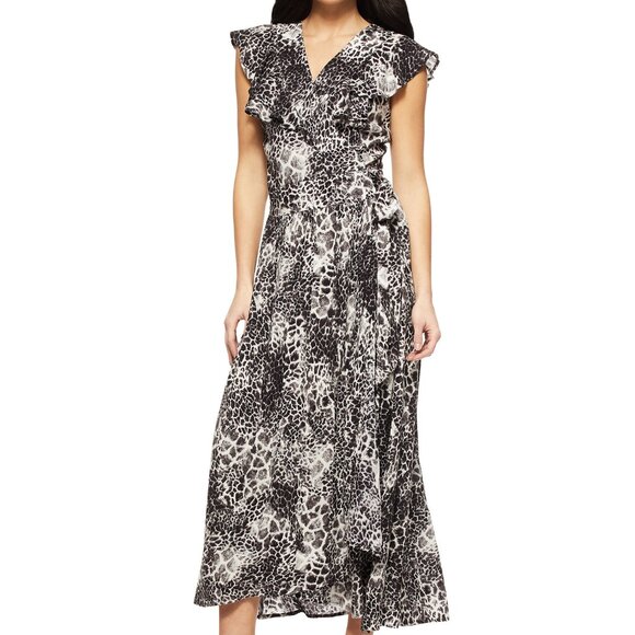 New Sofia Vergara Women's Short Sleeve Wrap Front Maxi Dress Size Medium M - Picture 4 of 15